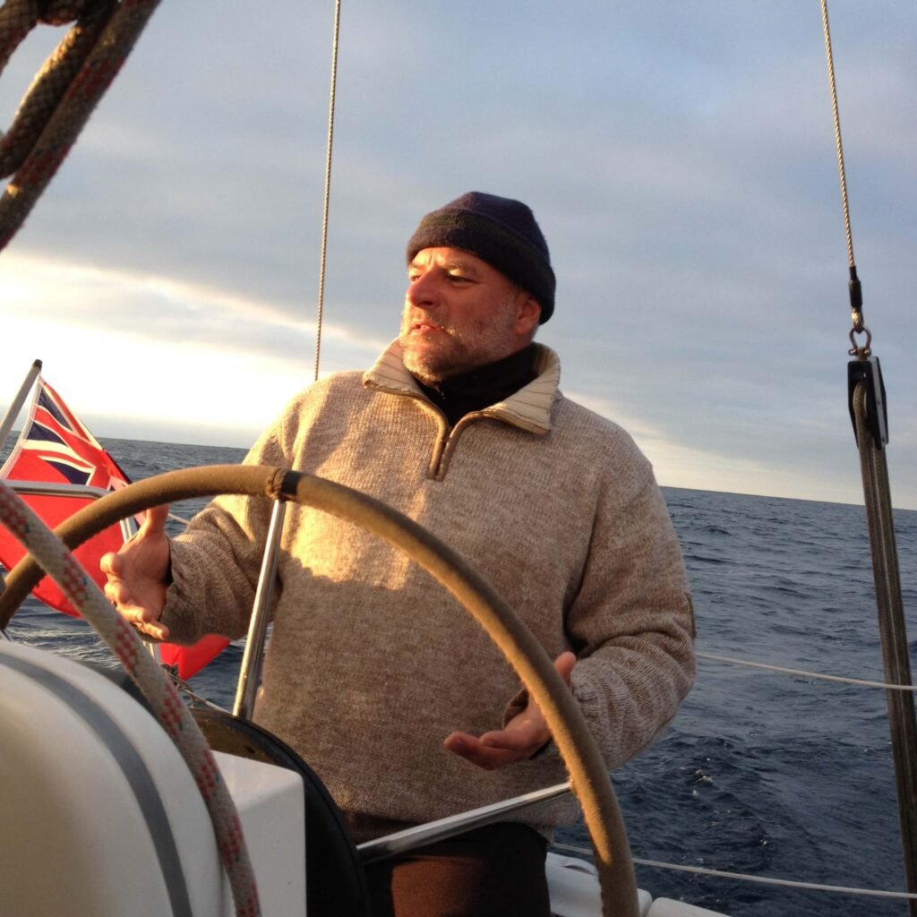 Crossing Bay of Biscay by sailboat 2 Cpt Andy during delivery Bavaria 31 across the Biscay