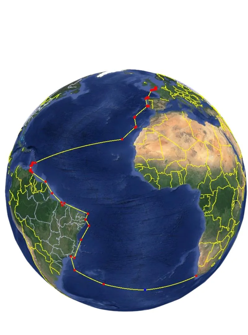 Cross atlantic sailing - 3 Route of Cross atlantic sailing