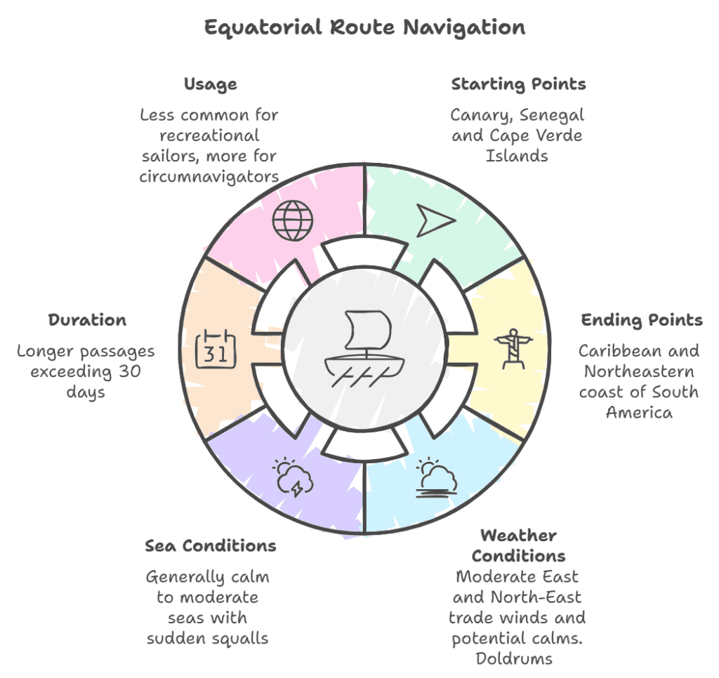 Transatlantic Crossing from East to West 5 Equatorial transatlantic route