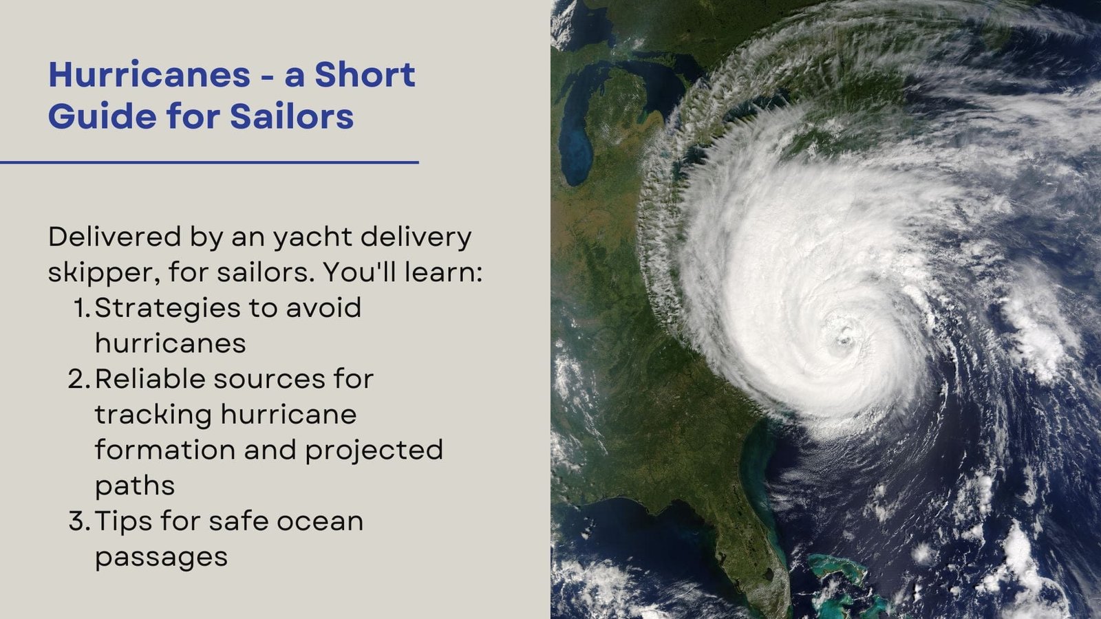 Hurricanes - a Short Guide for Sailors