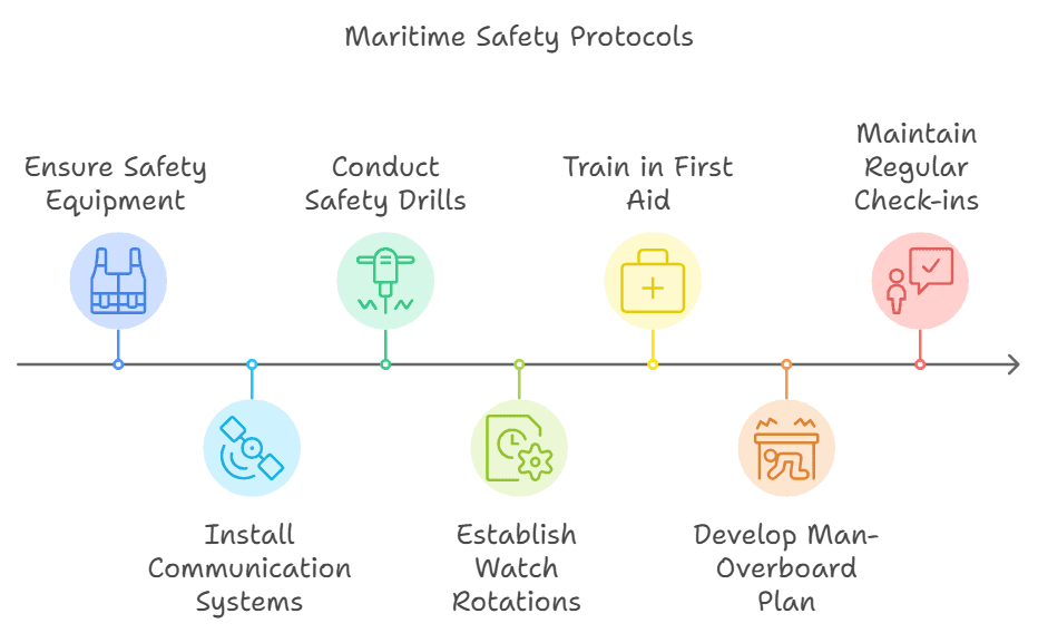 Transatlantic Crossing from East to West 7 Sailing safety protocols