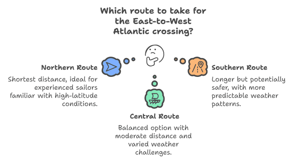 Transatlantic Crossing from East to West 1 Which Route for Atlantic Crossing