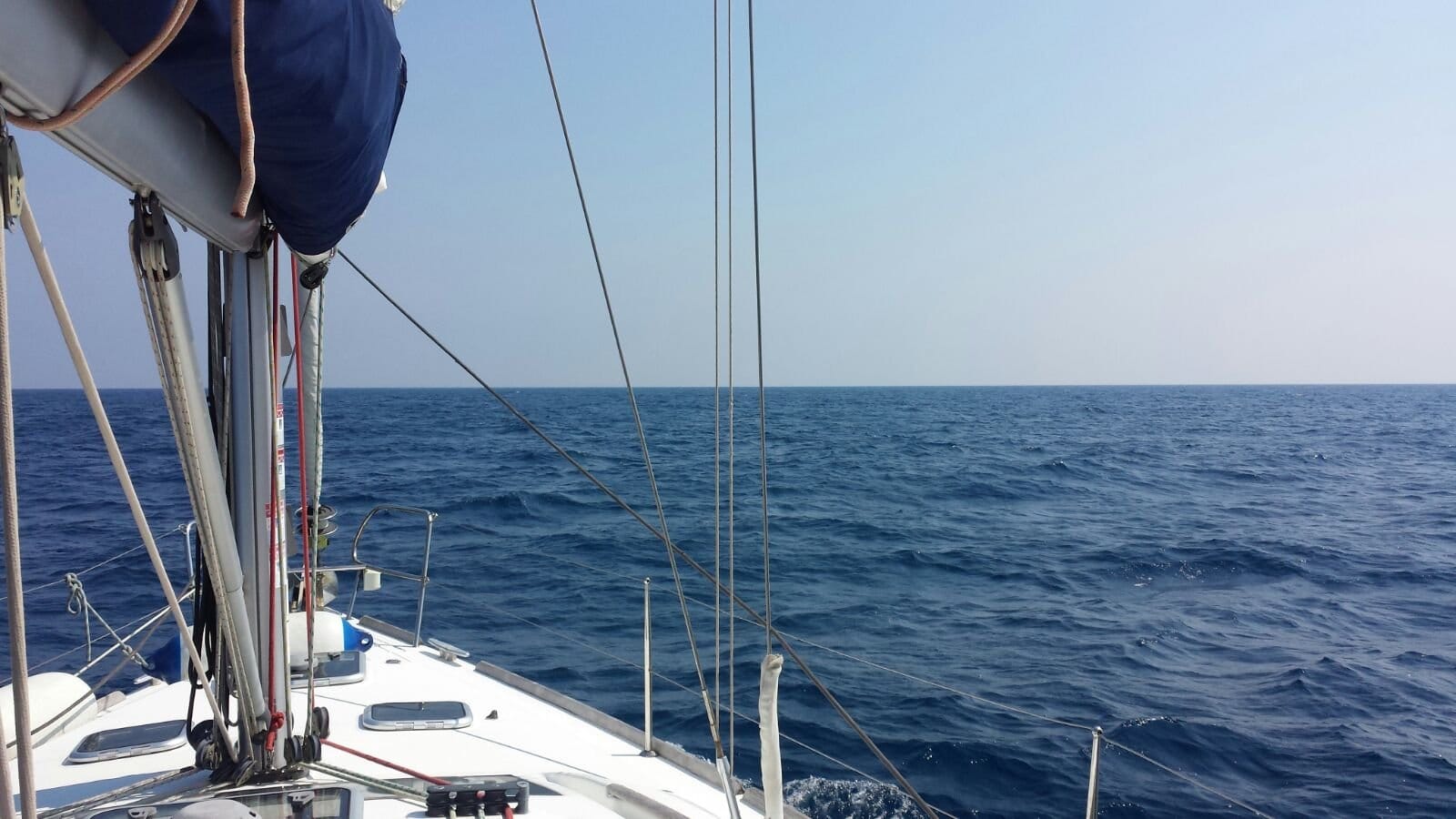 Beneteau Oceanis 40 under sail on the delivery from Koper to Lavrio