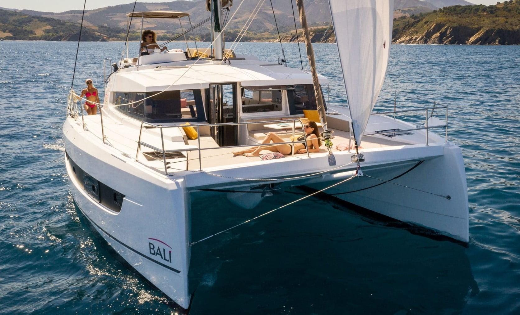 Seven Seas delivery crew aboard the Bali 4.2 catamaran Seven Seas delivery crew aboard the Bali 4.2 catamaran